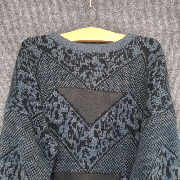 Alvin Josef Mens Pullover Knit Grandpa Sweater L Multi Animal Print Vintage - Picture 3 of 11